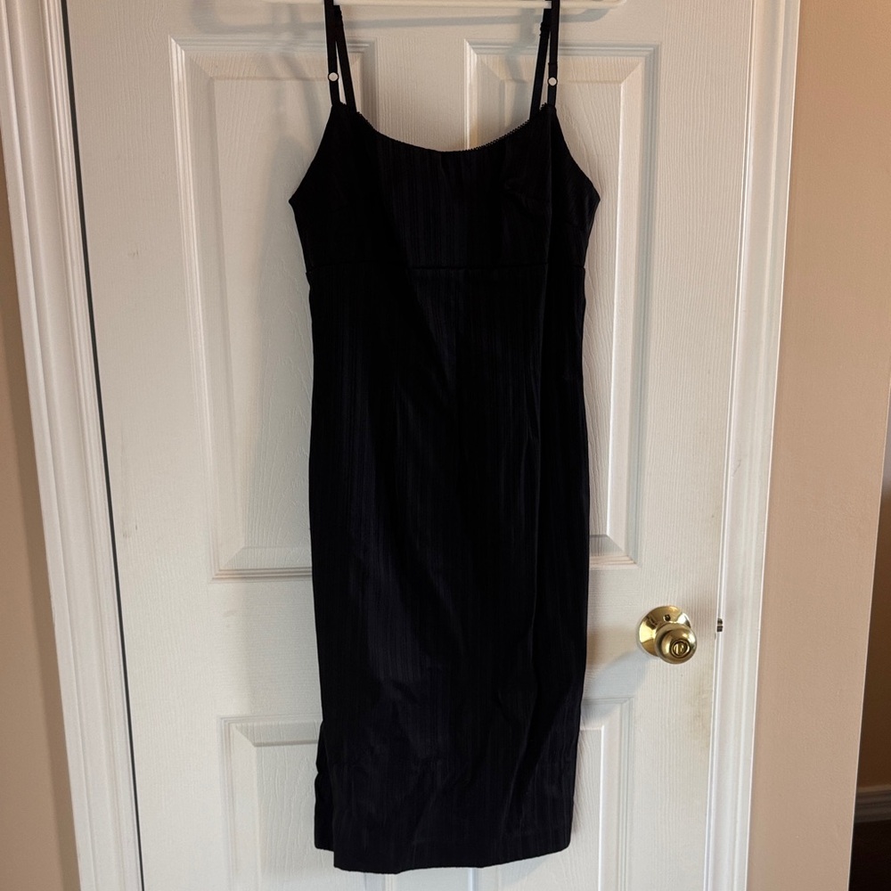 Guess Black Midi Slip Dress with Adjustable Straps